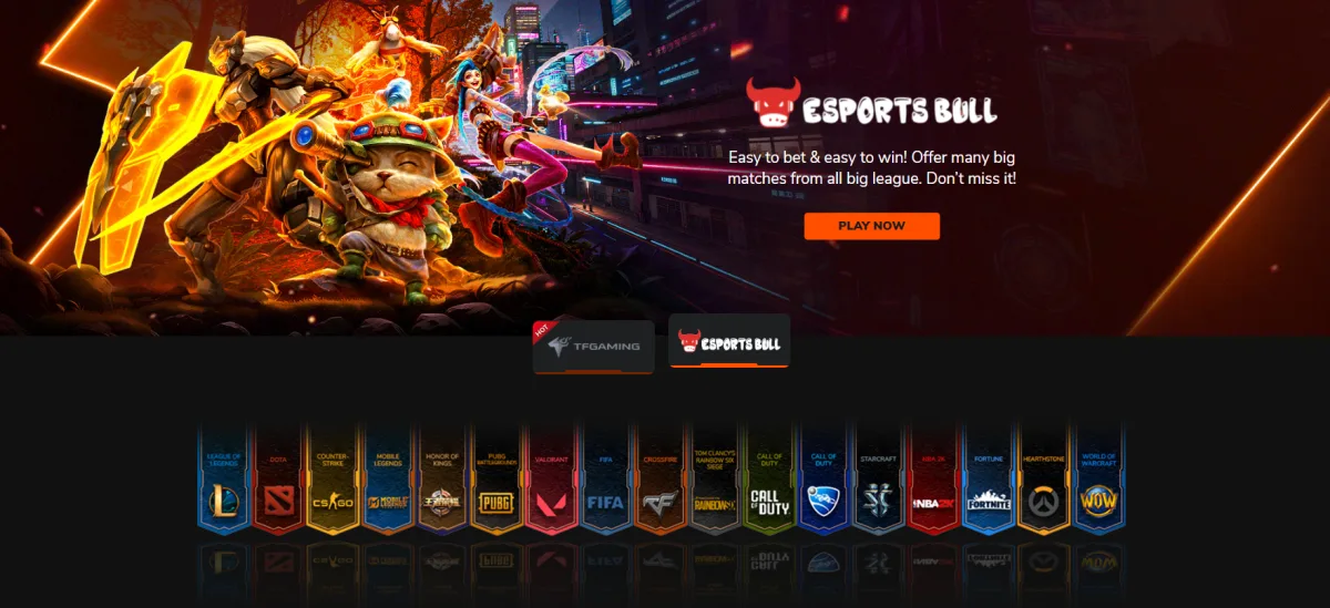 Esports Bull tab on the me88 esports betting board
