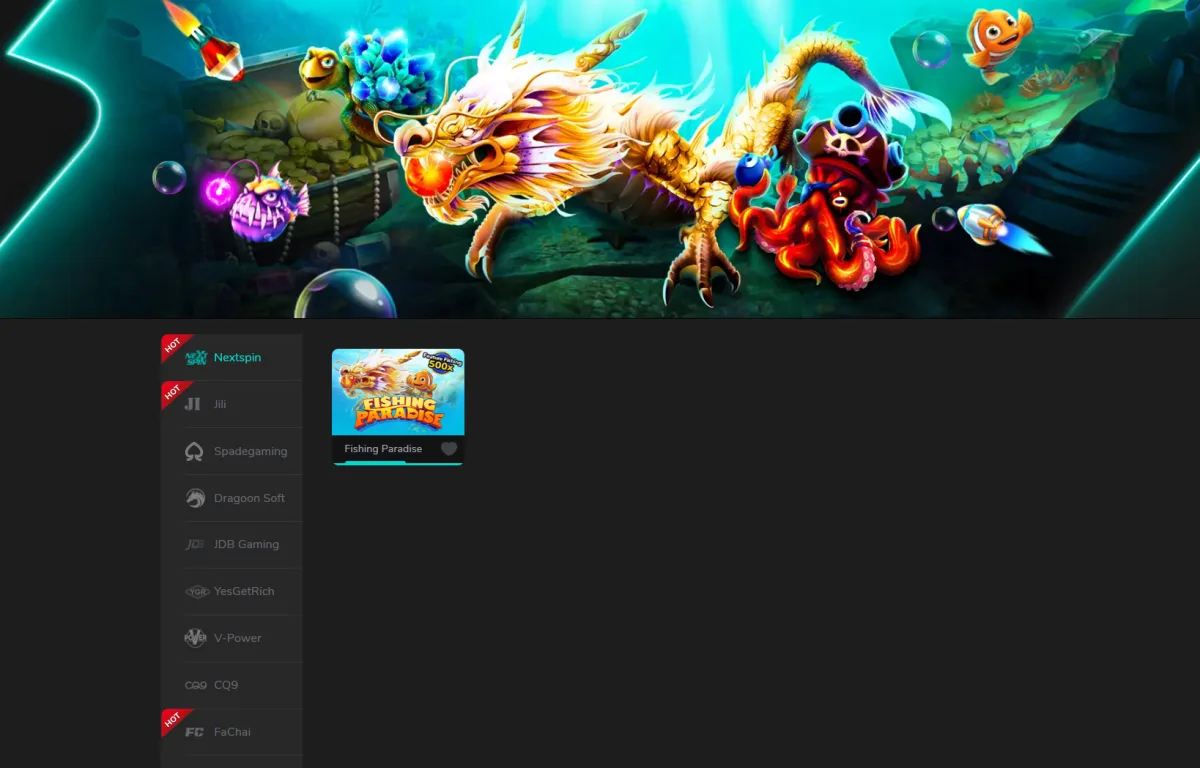 me88 fishing lobby with the Fishing Paradise title and nine fishing studios