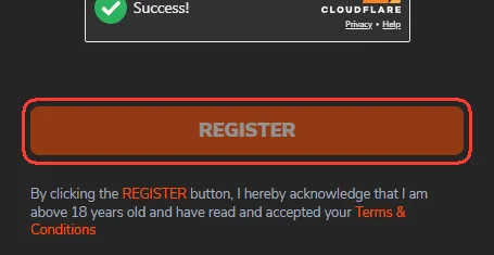 REGISTER button and the 18 plus terms confirmation below the me88 form
