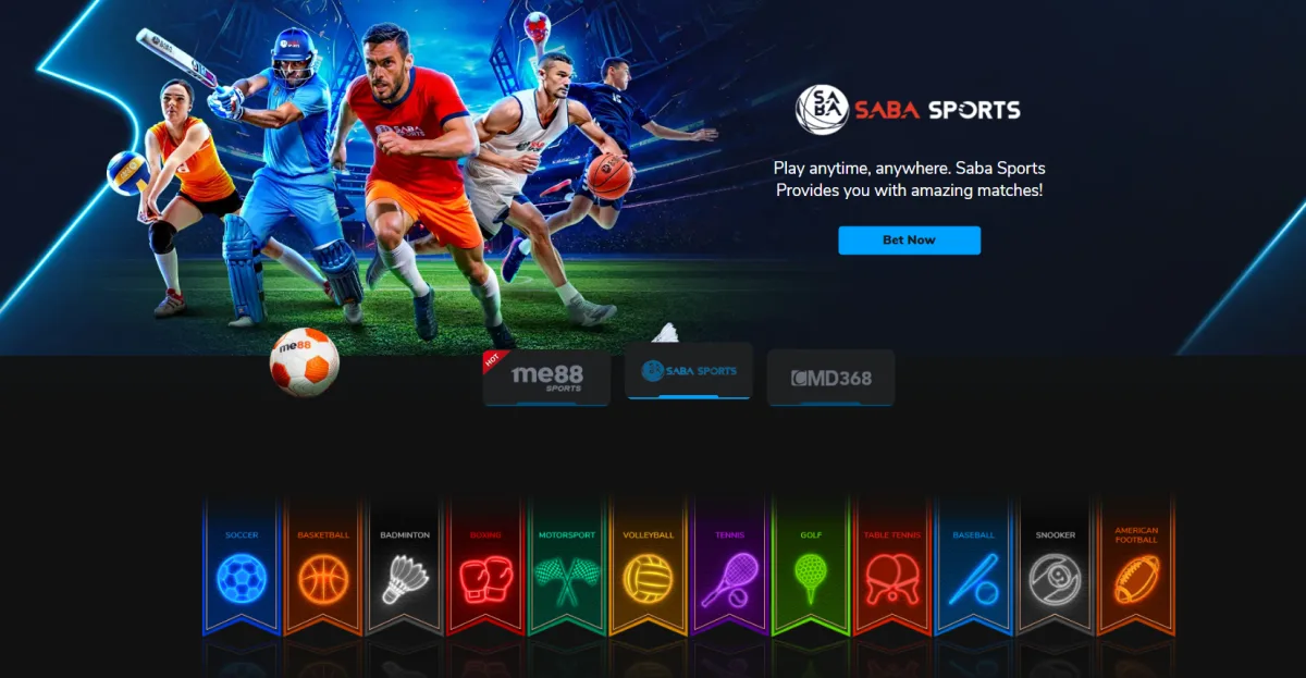 SABA Sports tab inside the me88 sportsbook section