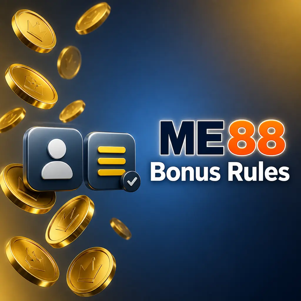 ME88 bonus rules: one bonus per account/IP, KYC required, MYR 50 max bet, min odds 1.50, 18+, self-exclusion excludes offers.