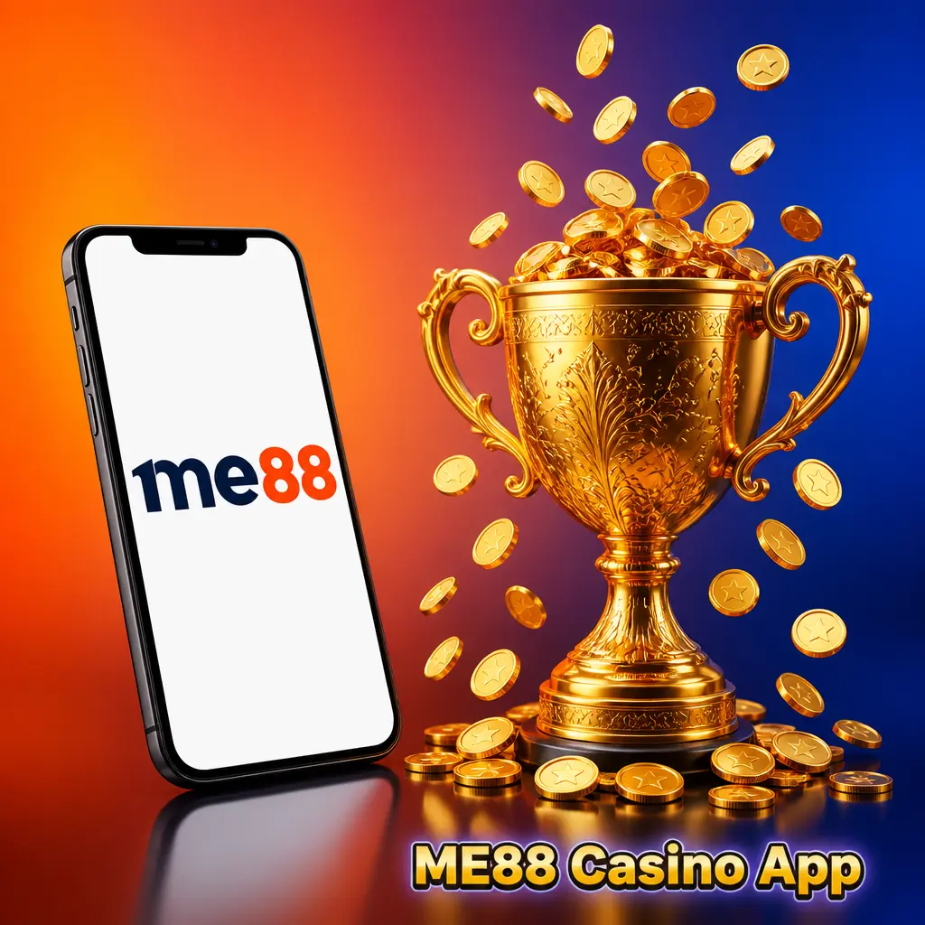 ME88 casino app with slots, live dealer baccarat, sic bo, blackjack, roulette, and weekly casino bonus promotions.