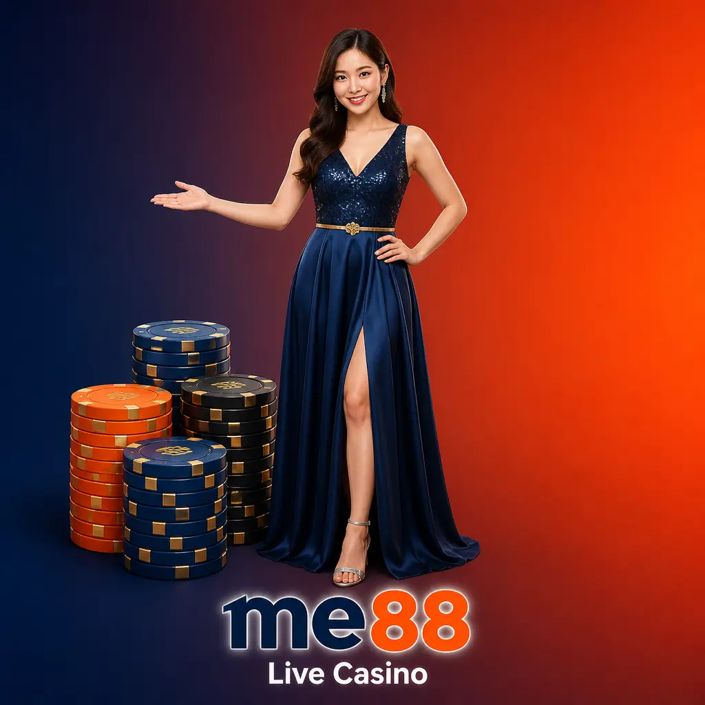 ME88 live casino with real dealers streaming baccarat, roulette, blackjack, sic bo, and dragon tiger from Asia and Europe studios.